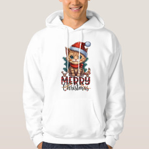 Merry Christmas Cat Hoodie