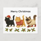 Merry Christmas Cat Lover / Cute Cats  Feestdagenkaart (Voorkant)
