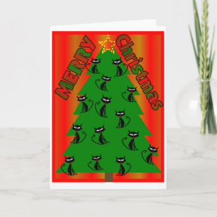 merry christmas CAT TREE Christmas Card Feestdagen Kaart
