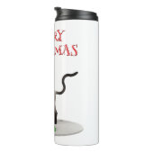 Merry Christmas. Cat with Santa hat Thermosbeker (Geroteerd rechts)