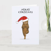 Merry Christmas cat yoga Feestdagen Kaart (Voorkant)