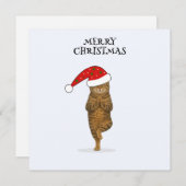 Merry Christmas cat yoga  Feestdagenkaart (Voorkant / Achterkant)