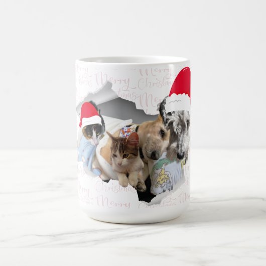 Merry Christmas cats and dogs mug Koffiemok (Center)