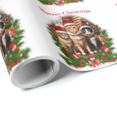 Merry Christmas Cats Cadeaupapier (Rol Hoek)