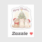 Merry Christmas Cats Sticker (Vel)