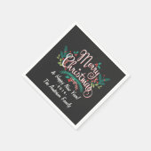 MERRY CHRISTMAS CHALKBOARD HOLLY EN BRANCHES SERVET (Hoek)