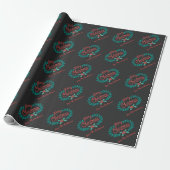MERRY CHRISTMAS CHALKBOARD PERSONALIZED WRAPPING CADEAUPAPIER (Uitgerold)