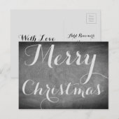 Merry Christmas Chalkboard Typografie Custom Kaart (Voorkant / Achterkant)