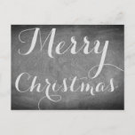 Merry Christmas Chalkboard Typografie Custom Kaart<br><div class="desc">Merry Christmas,  Handwriting Typography Chalks Chalkboard Blackboard Black and White Vakantie Prettige feestdagen Season Custom Christmas Kaart,  u kunt ook eenvoudig de naam en het adres van de ontvanger toevoegen,  als u dit liever thuis toevoegt,  verwijder dan gewoon de voorbeeldtekst.</div>