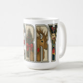 MERRY – Christmas Character Letter Art Koffiemok (Voorkant rechts)