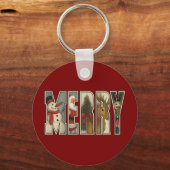 MERRY – Christmas Character Letter Art Sleutelhanger (Achterkant)