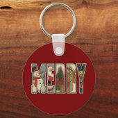 MERRY – Christmas Character Letter Art Sleutelhanger (Voorkant)
