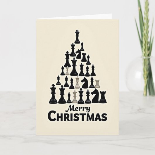 Merry Christmas Chess Tree Kaart (Voorkant)
