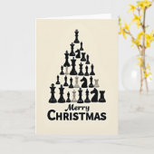 Merry Christmas Chess Tree Kaart (Gele Bloem)
