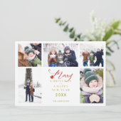 Merry Christmas Chic Trendy Collage 5 Photos (Staand voorkant)