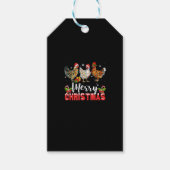 Merry Christmas Chicken Shirts Funny Santa Hat Lig Cadeaulabel (Voorkant)