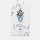 Merry Christmas Chinoiserie Ginger Jar Holiday Lab Cadeaulabel (Voorkant)