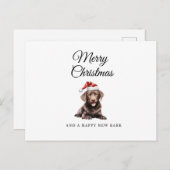 Merry Christmas chocolade lab vakantie briefkaart (Voorkant / Achterkant)