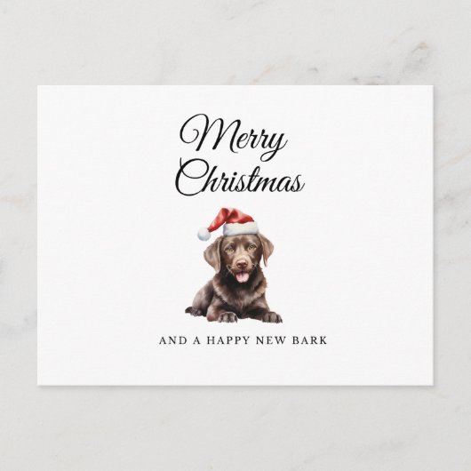 Merry Christmas chocolade lab vakantie briefkaart (Voorkant)