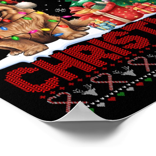 Merry Christmas Chow Chow Hondenliefhebber Familie Poster (Hoek)