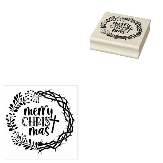 MERRY CHRISTMAS CHRIST CENTERED RUBBERSTEMPEL (Gestempeld)