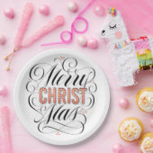 Merry CHRISTmas Christelijk Christ Jesus Kalligraf Papieren Bordje (Feest)