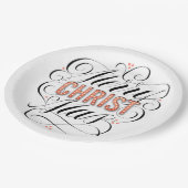 Merry CHRISTmas Christelijk Christ Jesus Kalligraf Papieren Bordje (Gekanteld)