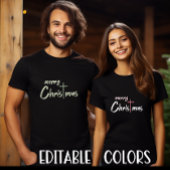 Merry Christmas Christelijk Cross Zwart T-shirt