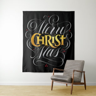 Merry CHRISTmas Christelijk Fancy Goud Jesus Chris Wandkleed