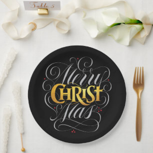 Merry CHRISTmas Christelijk Gold Script Christ Jes Papieren Bordje