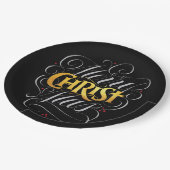 Merry CHRISTmas Christelijk Gold Script Christ Jes Papieren Bordje (Gekanteld)