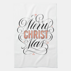 Merry CHRISTmas Christelijk Jesus Christ Calligrap Theedoek