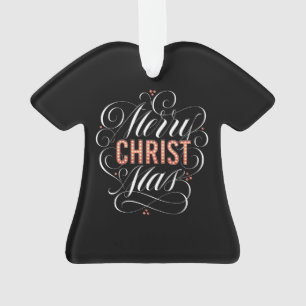 Merry CHRISTmas Christelijke kalligrafie Jesus Chr Ornament