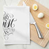 Merry CHRISTmas Christelijke Kalligrafie Lettering Theedoek (Quarter Fold)