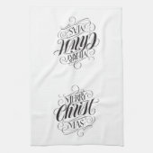Merry CHRISTmas Christelijke Kalligrafie Lettering Theedoek (Verticaal)