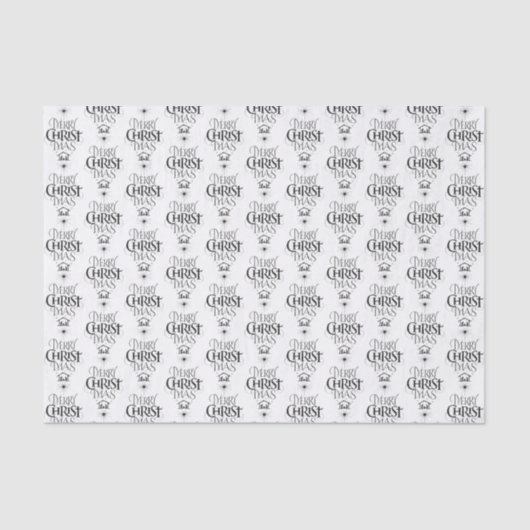 Merry CHRISTmas Christelijke Kalligrafie Lettering Tissuepapier (Voorkant)