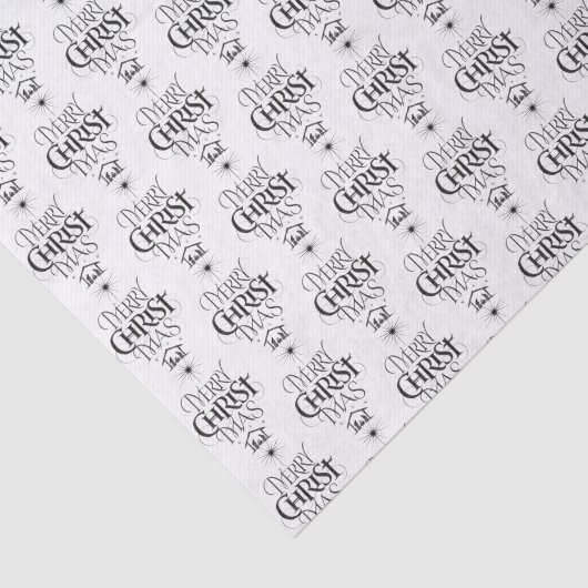 Merry CHRISTmas Christelijke Kalligrafie Lettering Tissuepapier (Detail)