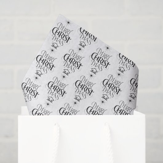 Merry CHRISTmas Christelijke Kalligrafie Lettering Tissuepapier (Cadeauzakje)