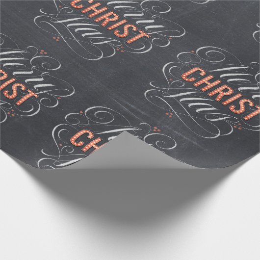 Merry CHRISTmas Christelijke Kalligrafie Script Ch Cadeaupapier (Hoek)
