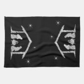 Merry CHRISTmas Christelijke Krijtbord Geboorte Theedoek (Horizontaal)