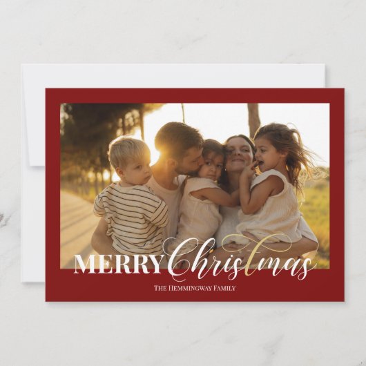 Merry Christmas Christian Holiday Photo Card Feestdagenkaart (Voorkant)