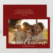 Merry Christmas Christian Holiday Photo Card Feestdagenkaart (Voorkant / Achterkant)