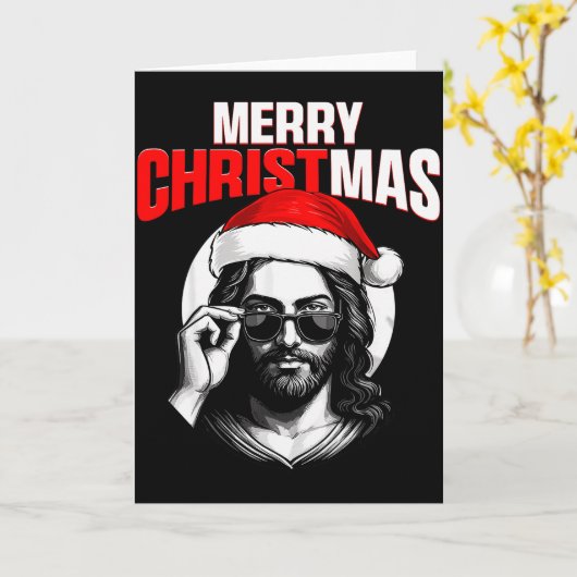 Merry Christmas Christian Jesus Pajamas Pjs Xmas M Kaart (Gele Bloem)