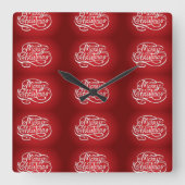 "MERRY CHRISTMAS" CHRISTMAS CLOCK VIERKANTE KLOK (Voorkant)