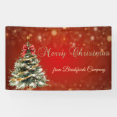 Merry Christmas,Christmas Tree,Red  Spandoek (Horizontaal)