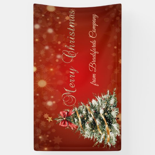 Merry Christmas,Christmas Tree,Red  Spandoek (Verticaal)