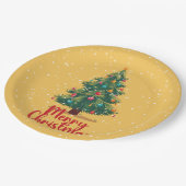 Merry Christmas, Christmas Tree, Snow, Holiday Papieren Bordje (Gekanteld)
