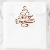 Merry Christmas - Christmas Tree Vierkante Sticker (Tas)