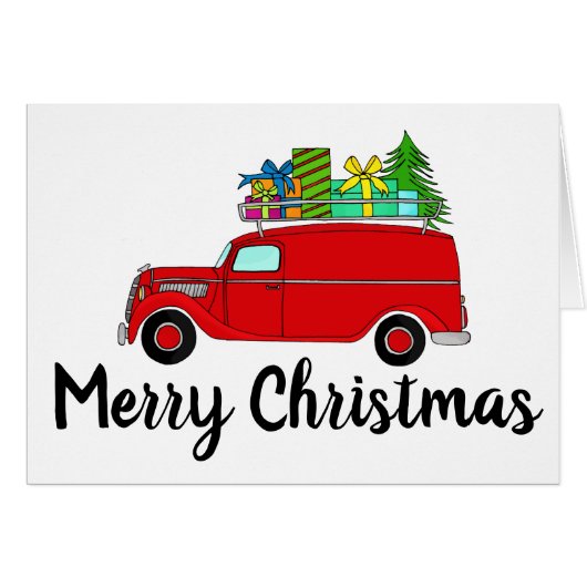 Merry Christmas Classic Car (Voorkant Horizontaal)