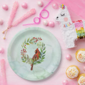 Merry Christmas Classic Cardinal  Papieren Bordje (Feest)